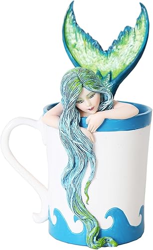 PTC Figura de estatua de sirena en taza de café de 5.25 pulgadas