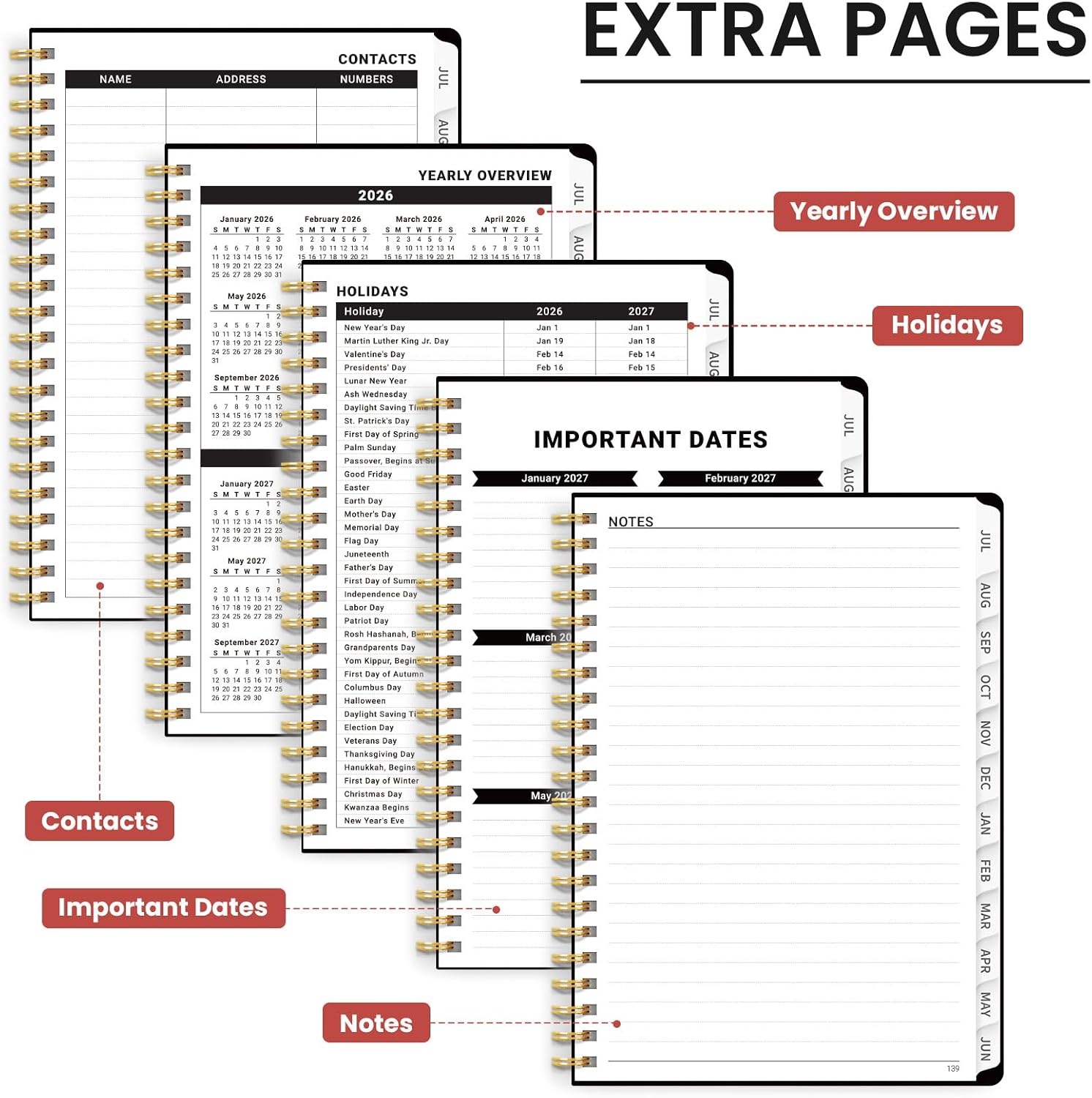 ZOTIA Academic Planner 2026-2027, Monthly & Weekly Jul 2026-Jun 2027 image 5