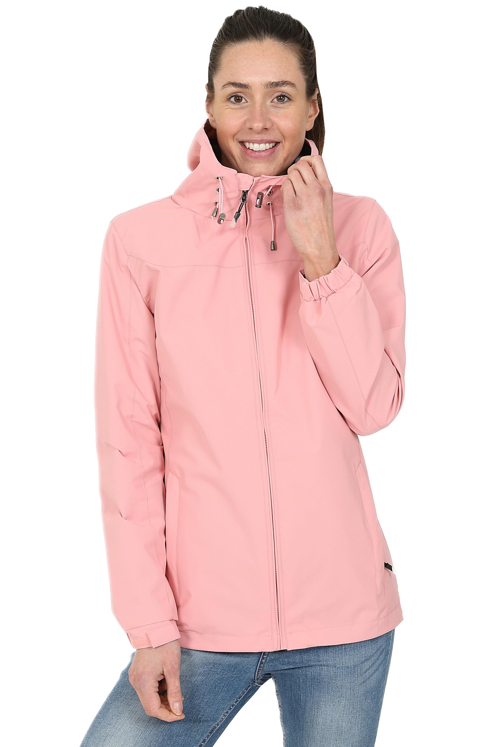 Blu Apparel Chaqueta impermeable con capucha para mujer, cortavientos, senderismo, caminar, chaqueta de primavera