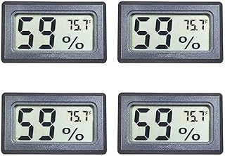 Yaya Hygrometer Gauge Indoor Thermometer,Mini Digital LCD Monitor Temperature Outdoor Humidity Meter for Humidors Greenhouse Basement Cellar Closet, Measure in Fahrenheit (℉) (4P)
