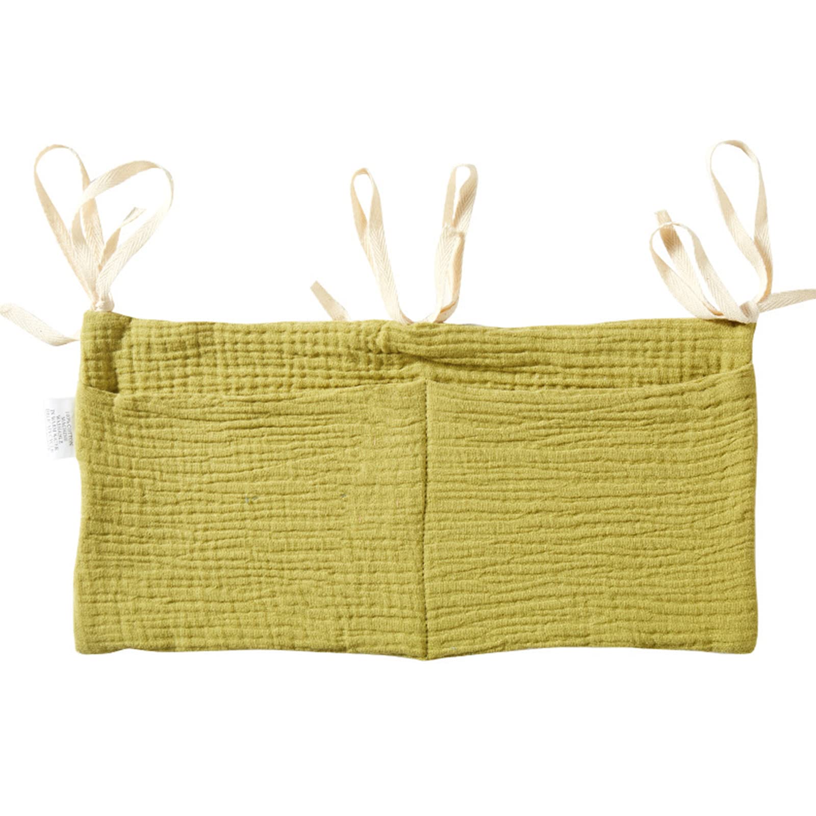 Nursery Crib Organizer Portable Cotton Hanging Diaper Organizer for Crib, Washable Baby Nursery Bedside Bag Baby Bedside Storage Bag Diaper Organization Storage for Essentials Hanging for Clothing