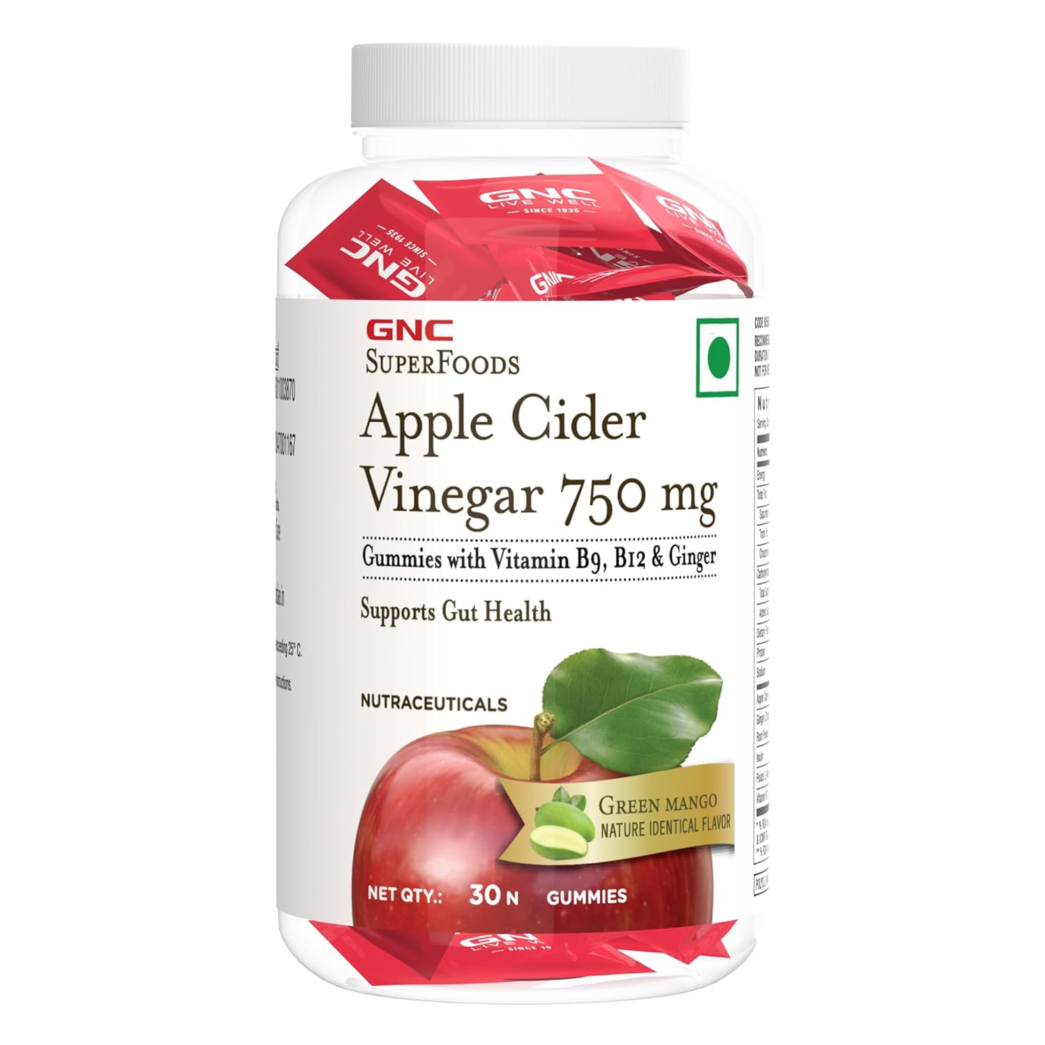 GNC Apple Cider Vinegar(ACV) Gummies 750 MG Weight Loss Support