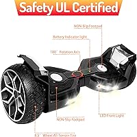 Vista 2 de 8.5” All Terrain Hover Board, Off Road Self Balancing Scooter with Bluetooth and LED Lights, UL2272 Safety Certified