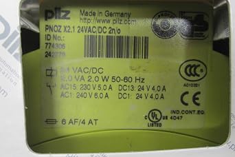 PILZ PNOZ-X2.1-24VAC/DC-2N/O 1/2 Channel, 2 NO, 2 W, 24 VAC/DC, 6 AMP, 774306, AUTO/Manual Start, PNOZ Series, Safety Relay, Screw