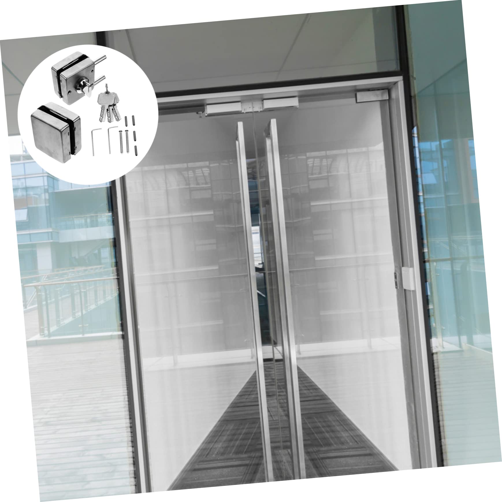NUOBESTY Verrou De Porte Sans Cadre Pour Verre Loquet De Porte Verre Facile à Installer Serrure De Portail Simple