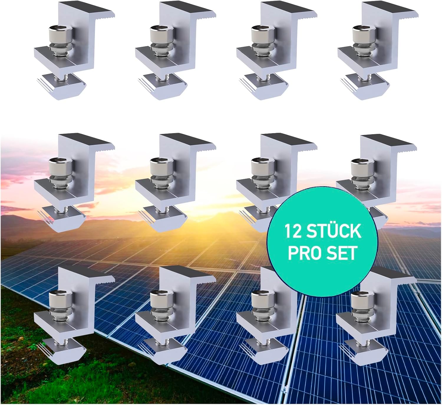 BRESKO Solar Endklemmen - 20x PV Modul Befestigung Für Dachmontage Schwarz