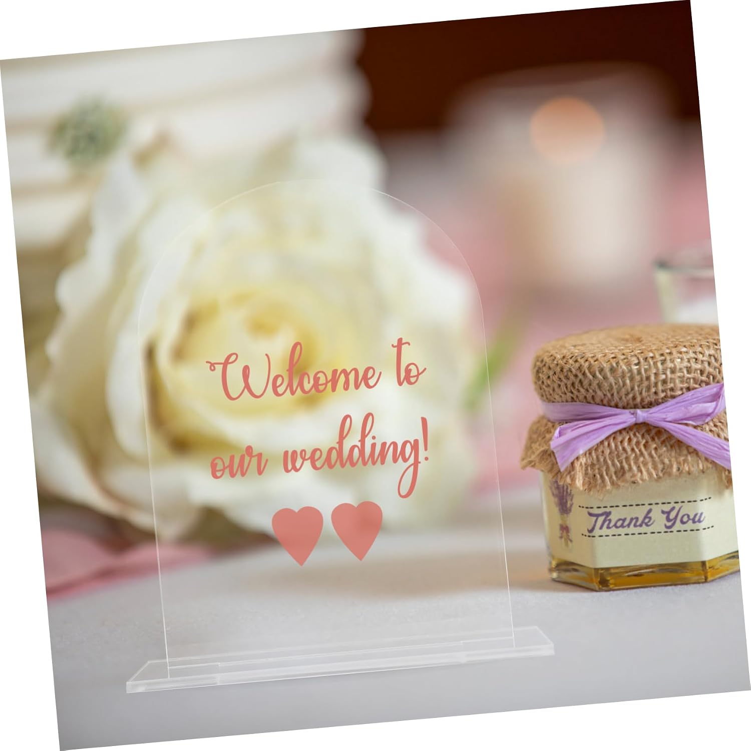 Garneck 5pcs Acrylic Wedding Table Signs Bases Reusable Blank Place Cards for Reception Decorations Engagements Parties