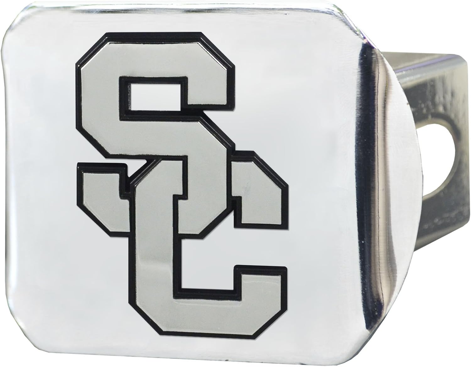 FANMATS 14975 Southern California Trojans Chrome Metal Hitch Cover with Chrome Metal 3D Emblem
