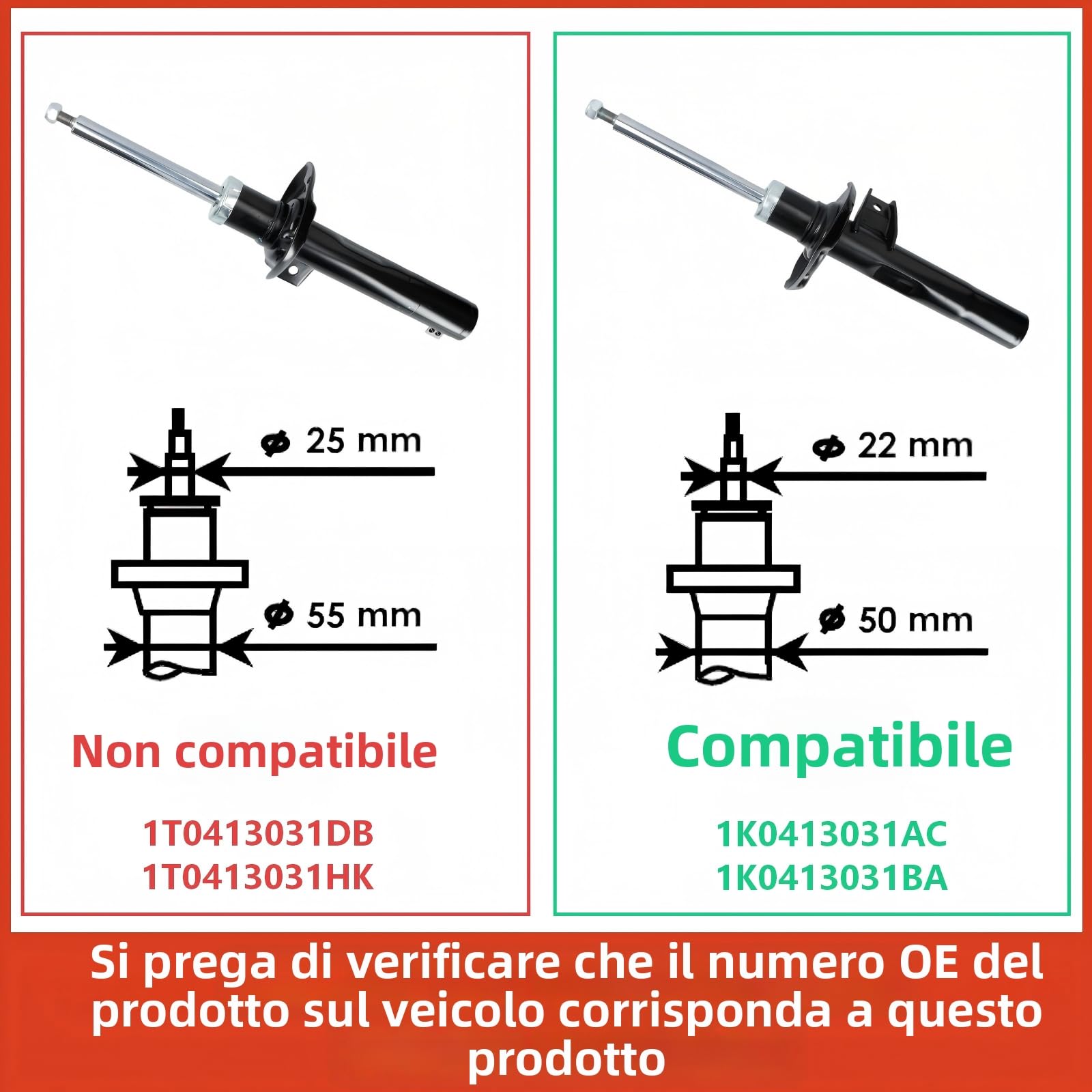 Frankberg 2x Ammortizzatori per sospensioni Ammortizzatori per telaio Anteriore sinistro destro 543mm Pressione del gas Compatibile con Golf VI 5K1 Golf V 1K1 Golf Plus 521 5M1 Golf VI Variante 312266
