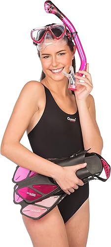 Miniatura 2 de Cressi Juego de esnórquel para adultos masilla esnórquel seco aletas ajustables ideal para viajes equipo ligero y colorido  Juego seco Bonete Pro