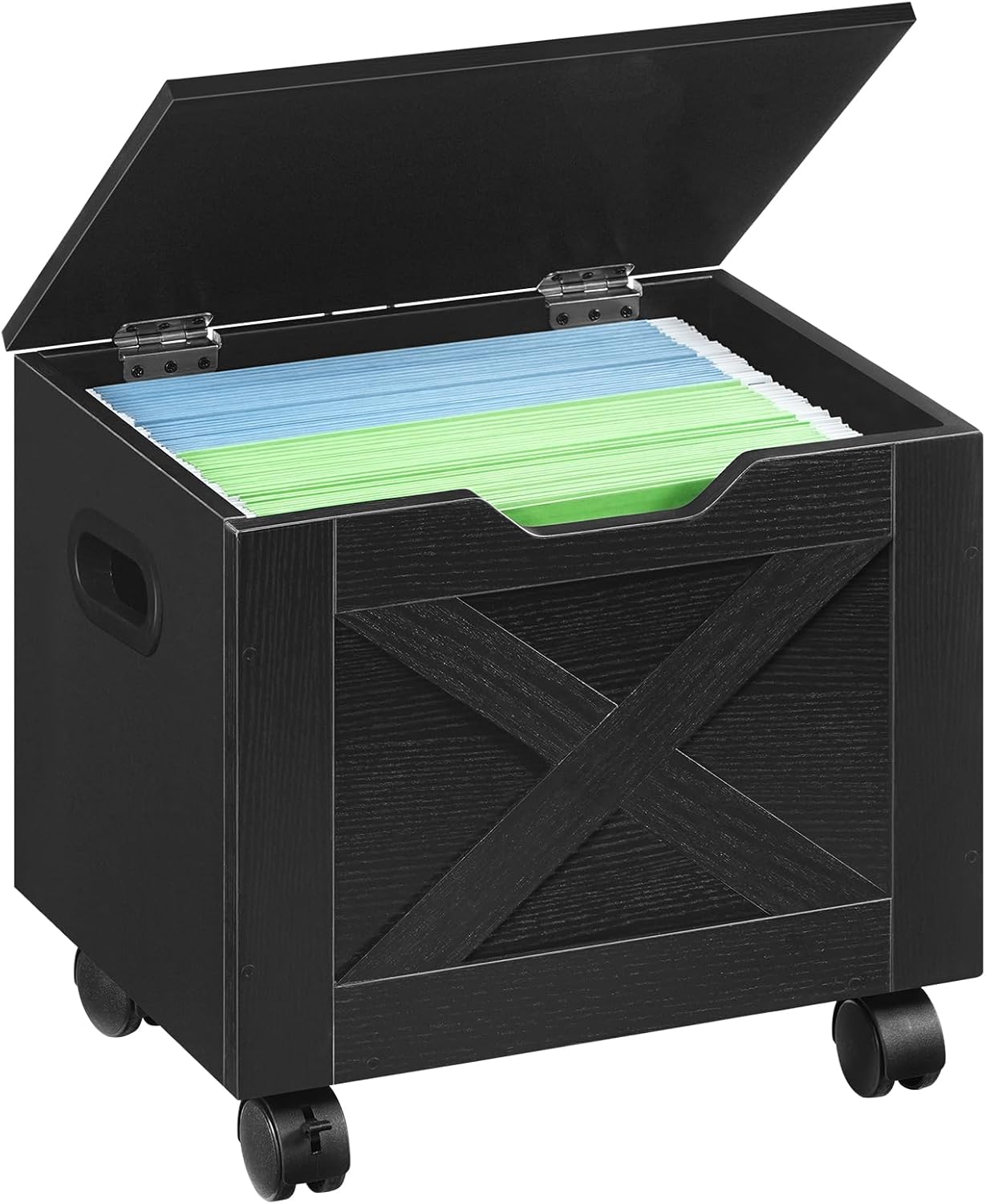 Rolling Filing Cabinet, Small File Cabinet Under Desk with Single Drawer, Hanging File Organizer for A4/Letter-Size Documents, Organizer Box, for Home Office, Black FCBK4001 - Image 8