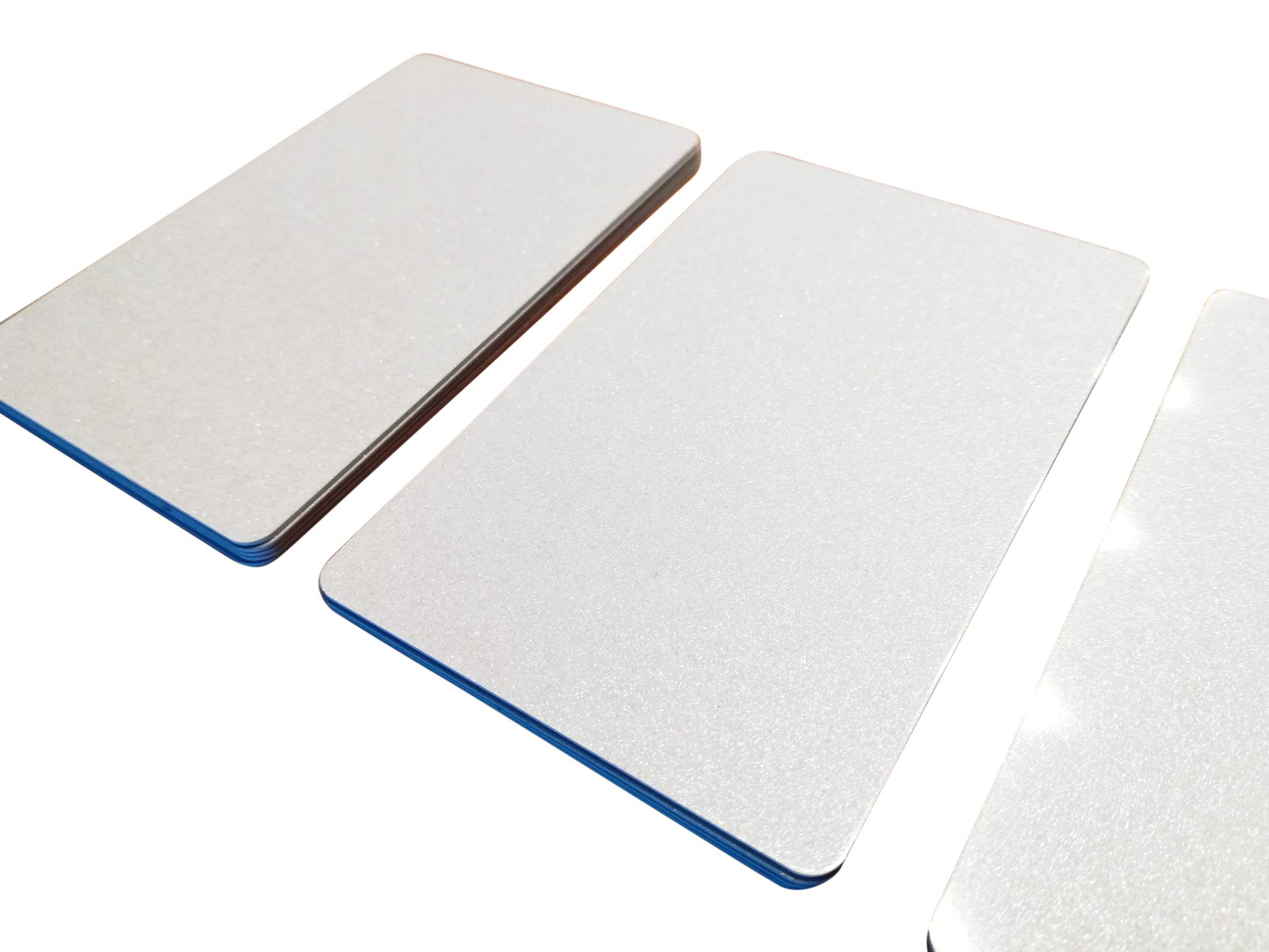 500 Premium Plastikkarten/PVC Karten Weiss Metallic, 5-500 Stück, Rohlinge, blanko, Kartendrucker, NEU! (500)