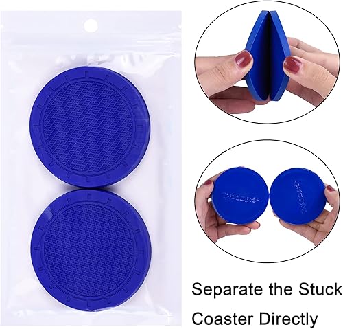 Miniatura 8 de Wisdompro - Posavasos para automóvil, paquete de 4 posavasos de PVC para automóvil, antideslizantes, universales, accesorios interiores de