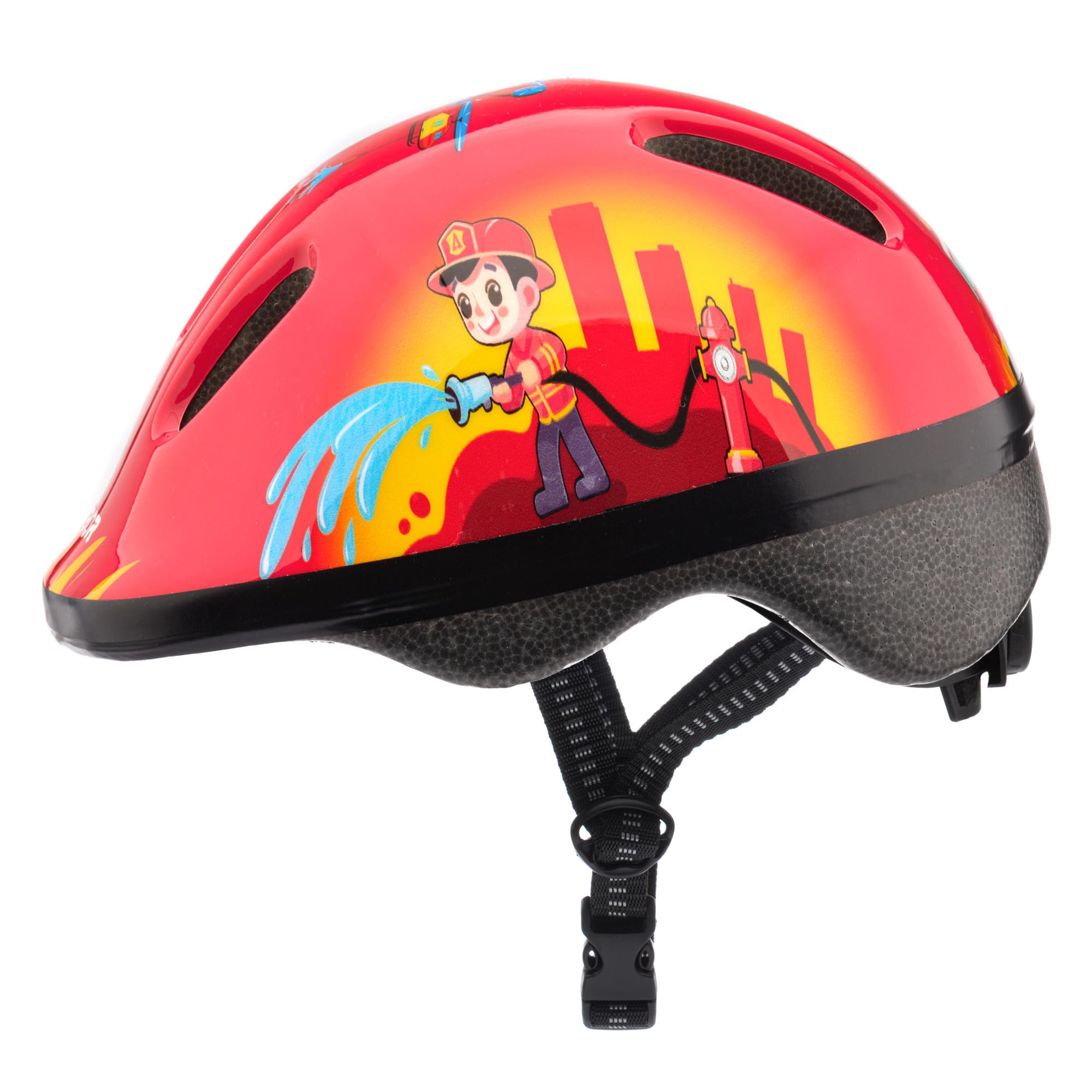 Meteor Kids Bike Helmet Fire 2 S 48-52 cm, Toddler & Child Cycling Helmet, Lightweight Adjustable Scooter & Skate Helmet with Airflow Vents, Washable Padding, Safety Head Protection
