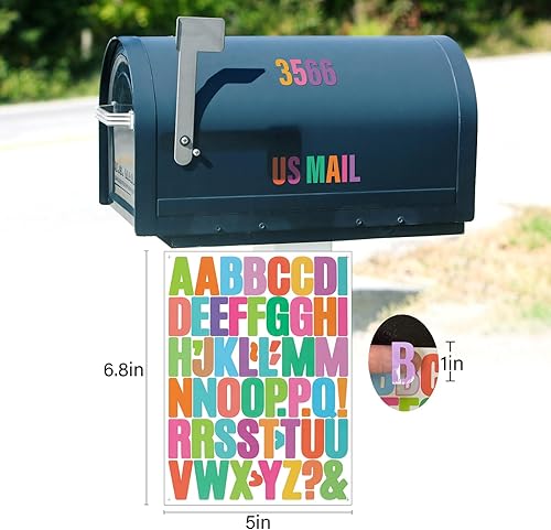 Vista 206 de Calcomanías de letras, 300 piezas, 30 hojas, vinilo autoadhesivo, impermeable, números de buzón, alfabeto para buzón, ventana, puerta, letrero, Negro