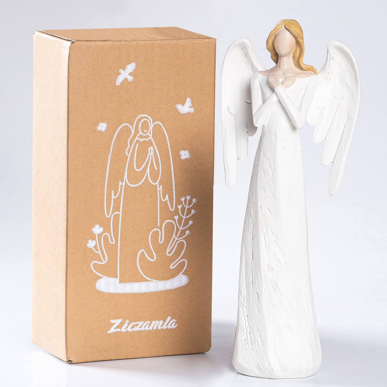 7.6Inch Angel Statue for Thanksgiving Day Gift, Hand-Painted Angel Figures and Statues to Show Love,Bereavement,Christmas Angels Figurines,Guardian Angel Collectible Figuriner