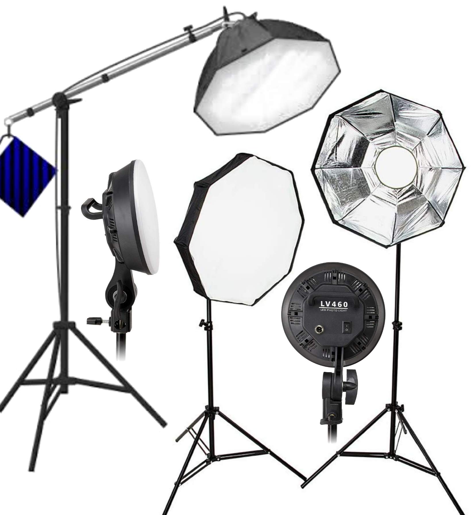OCTOVA LV460 3 Point Lighting Kit, Continuous LED Video Dimmable Octa Softbox Kit for YouTube, Videography, Studio Shooting, Product Photography, Key, Fill and Back Light
