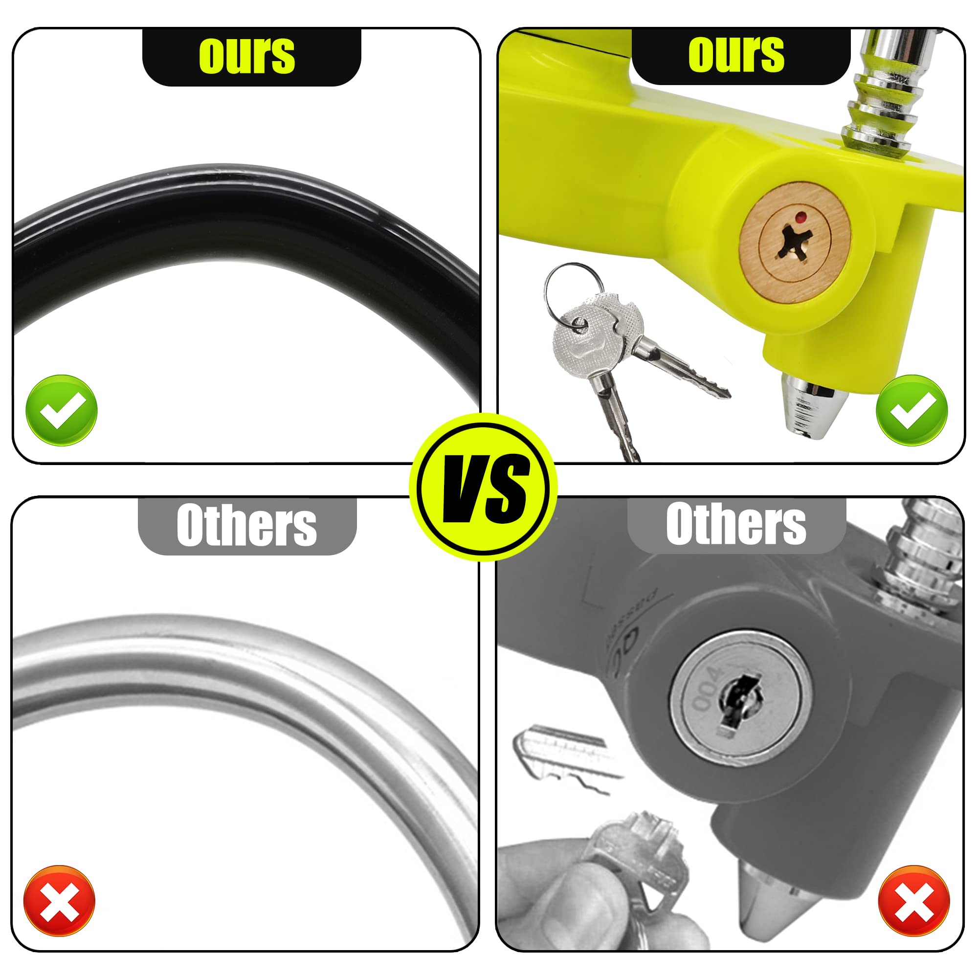 Widesco Universal Trailer Coupler Lock – Adjustable Heavy-Duty Hitch Lock, Fits 1-7/8", 2", 2-5/16" Couplers, With 2 Keys - View #9