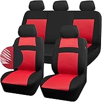 Vista 17 de CAR PASS Juego de fundas de asiento completas, Funda de asiento de malla de aire 3D con esponja compuesta de 5 mm en el interior, compatible