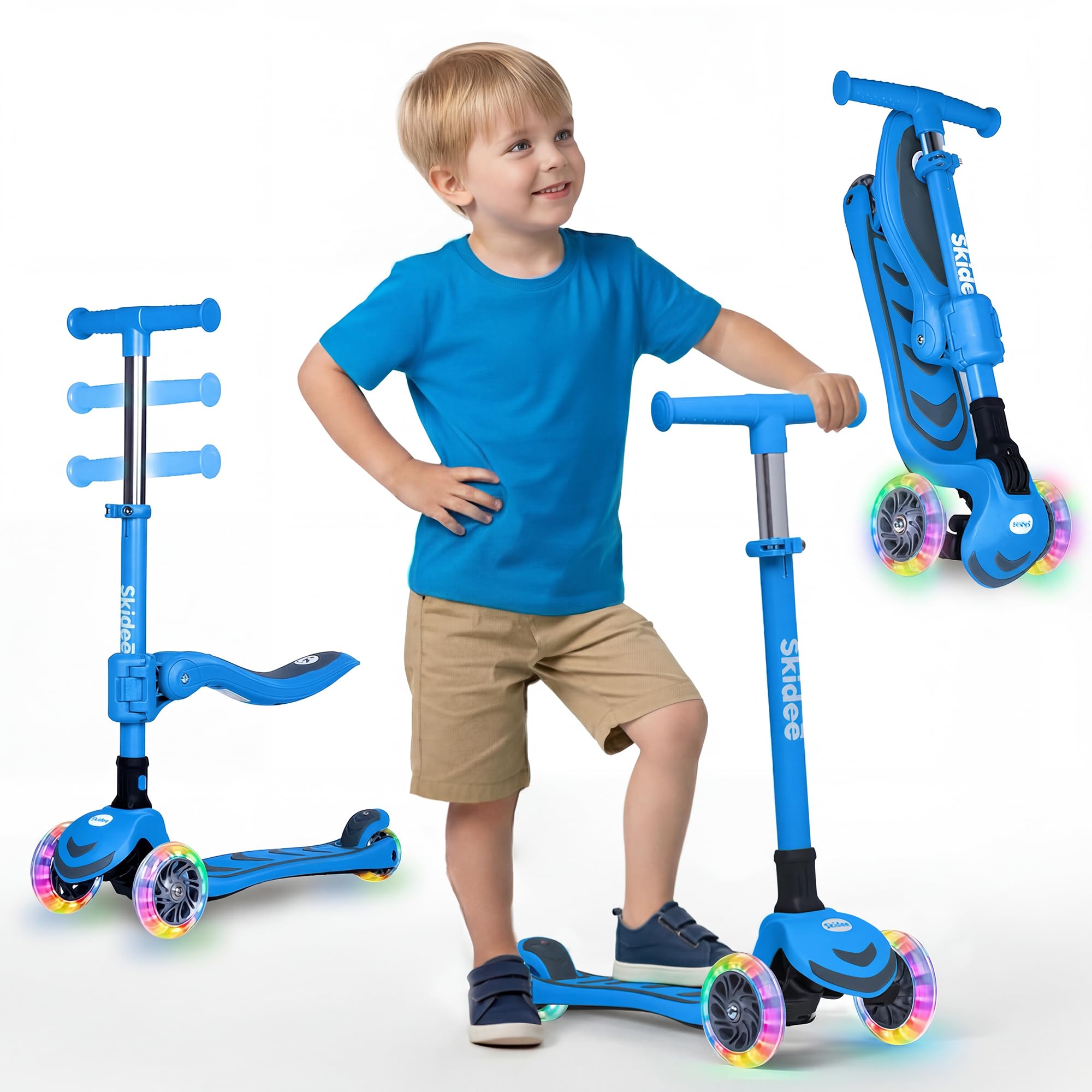 Amazon.com : SKIDEE Kick Scooter for Kids 3-5 | Foldable 3 Wheel