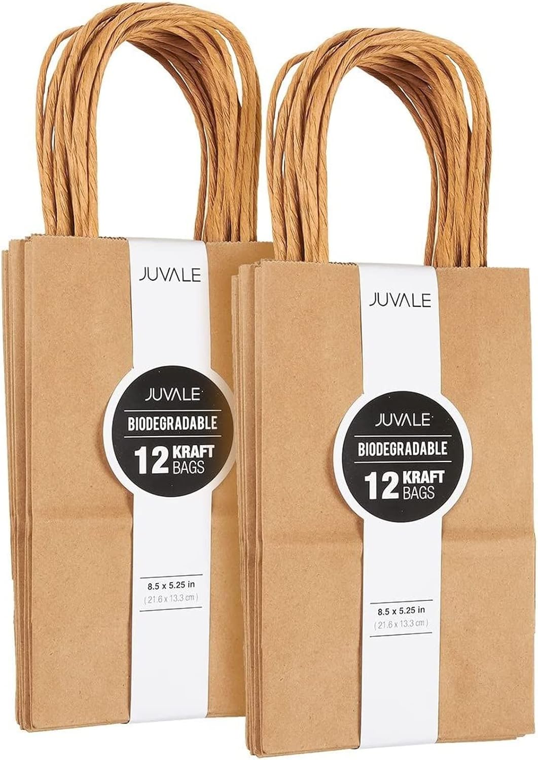 Tор Rаtеd Small Brown Gift Bags with Handles for Birthday Party Favors Goodies (Kraft Paper, 8.5 x 5.25 x 3 In, 24 Pack)
