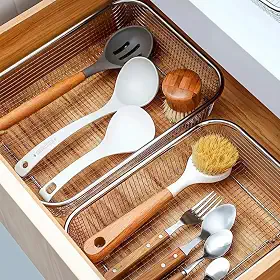 Cesto em Aço Inox Telado 22×30 cm para Lavar, Escorrer e Organizar