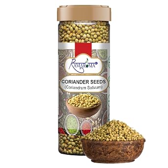 Ramaroma Coriander Dhania Seeds Whole, Indian Spice 1.9oz 56g  All Natural | Gluten Friendly | NON-GMO | Vegan | Indian Origin