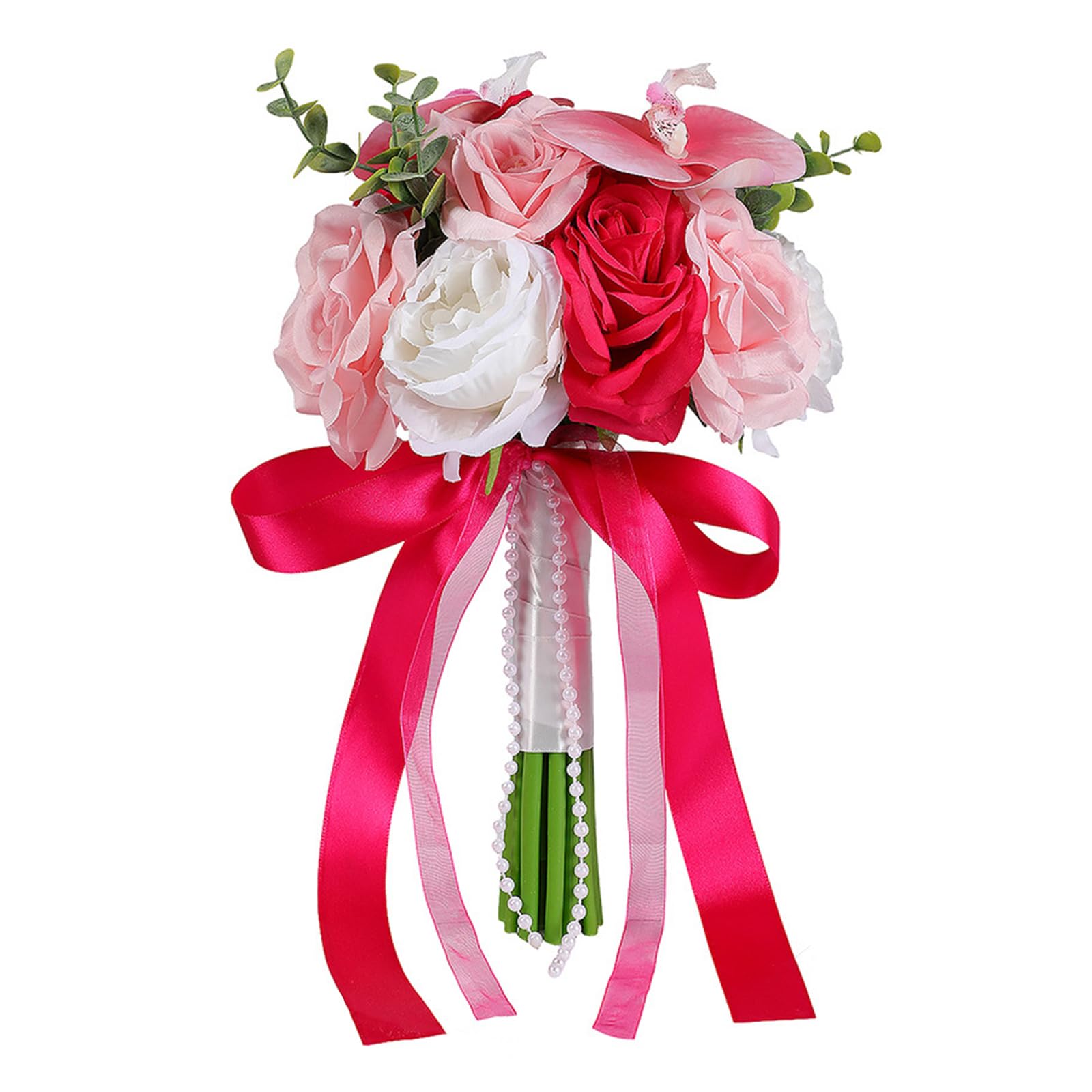 Kalttoy Beautiful Silk Rose Handheld Flower Arrangement Decoration Perfect for Bridal Shoots and Special Event Artificial Flower Arrangement