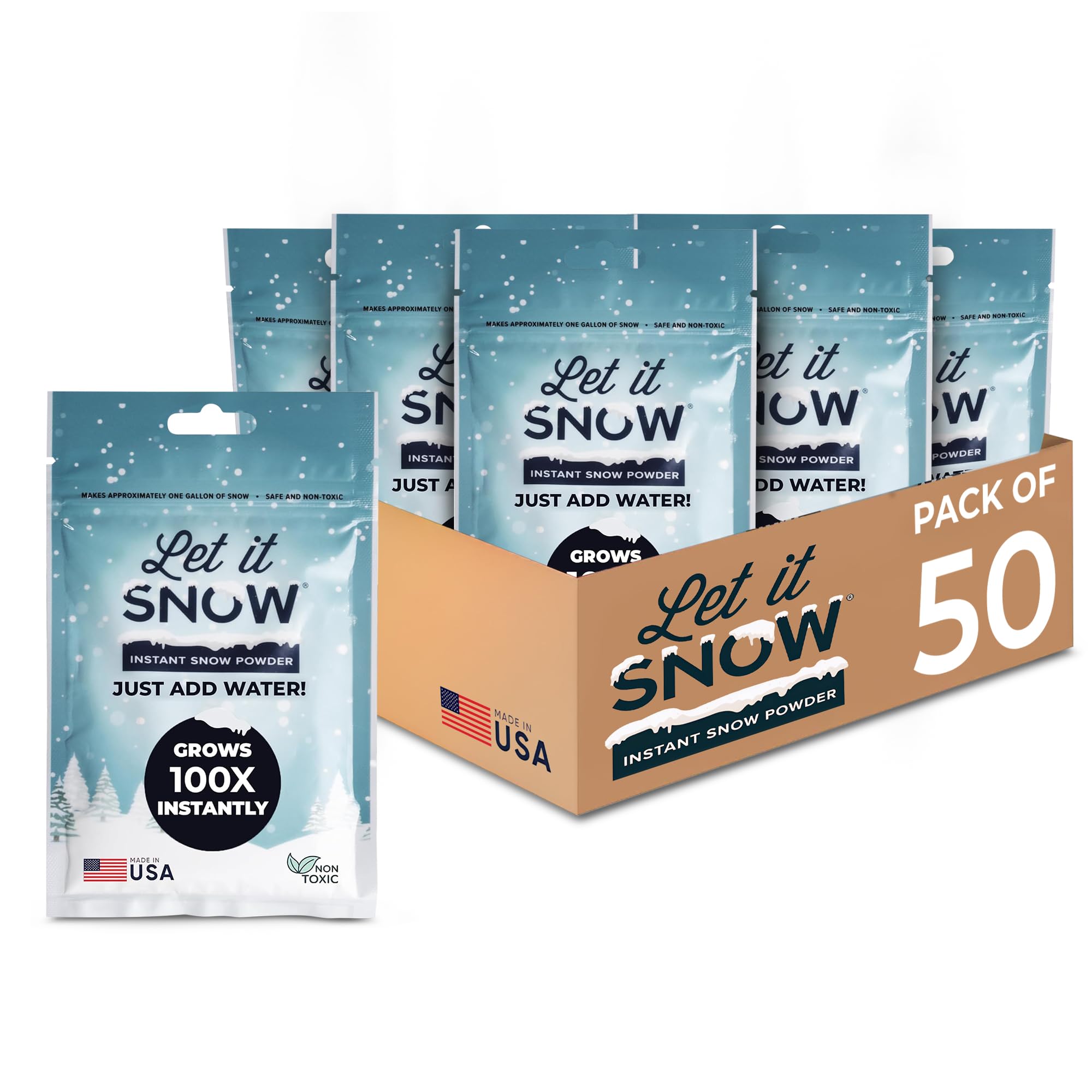 Instant Fake Snow for Slime Made in USA Safe &amp; Easy Artificial Snow Powder