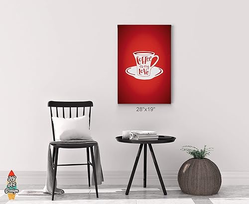 Miniatura 3 de HB Art Design Coffee is My Love Quote Espresso in Red Background Canvas Print Wall Art Coffee Bar Decor Coffee Signs Kitchen Wall Decor Dining Room