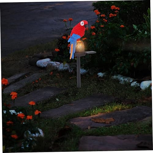 Miniatura 7 de Yardwe 2 unids luz solar de loro decorativo al aire libre luces solares al aire libre patio lámparas al aire libre estatuas césped acento lámpara