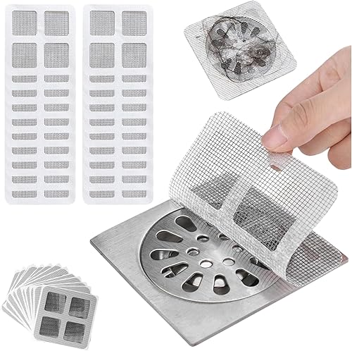 Colector de pelo desechable para desagüe de ducha, calcomanías de drenaje de pelo desechables mejoradas, cubierta de malla de drenaje, protector de