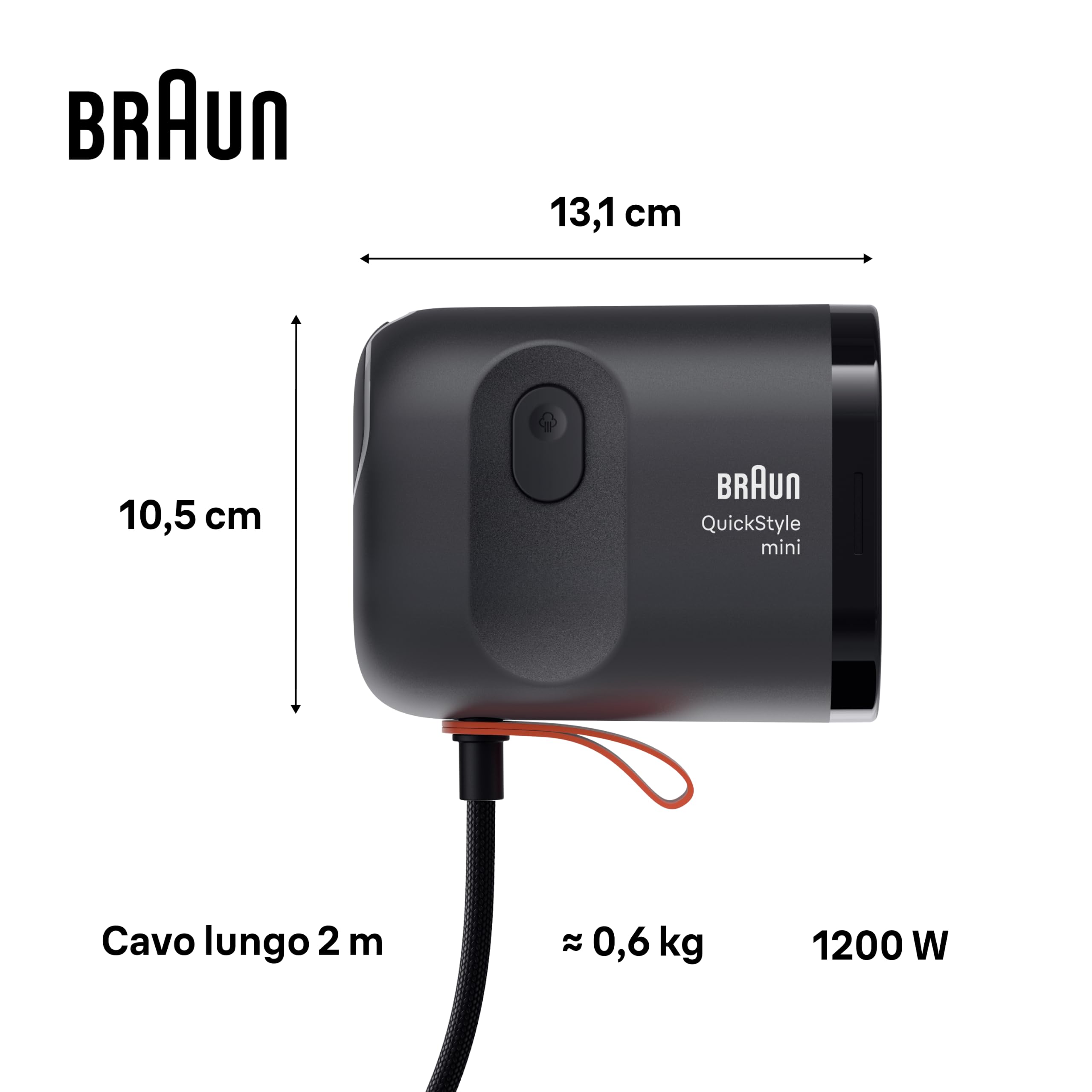 Braun QuickStyle mini - Ferro da Stiro Verticale, Vapore 20 G/min, Nero