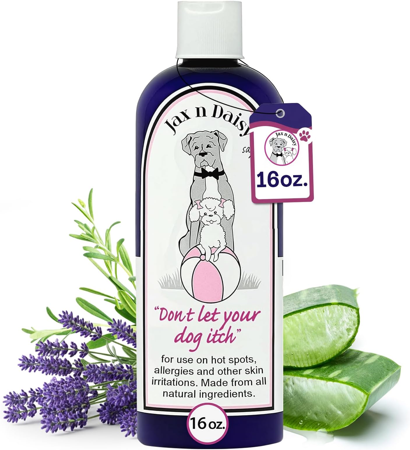 - Jax N Daisy Don’t Let Your Dog Itch Lotion, 16 oz – Itch Relief for Dogs, Anti-Itch Skin Soother & Grooming Care