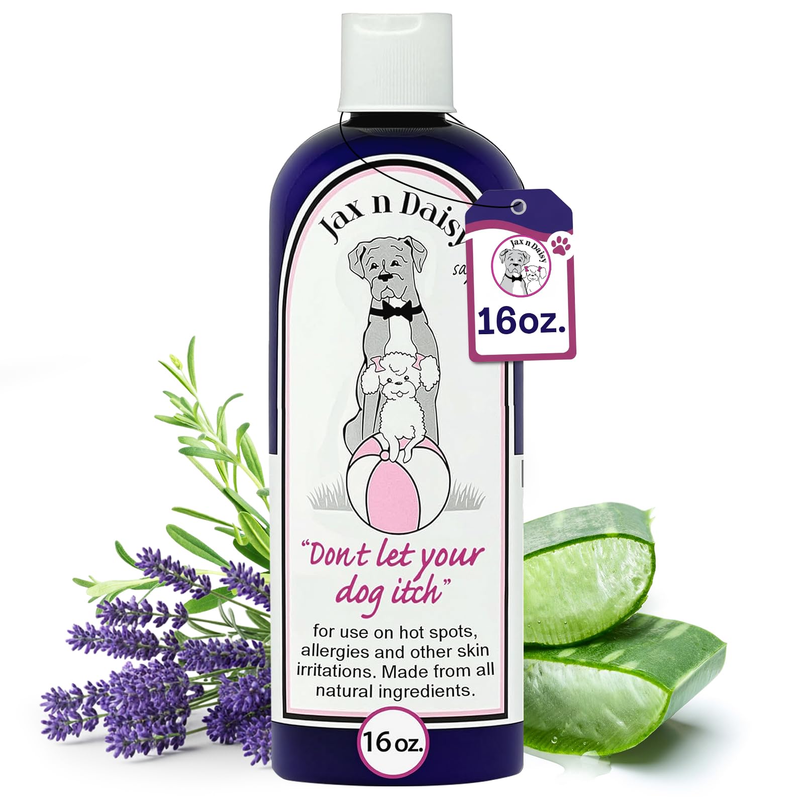 Jax N Daisy Don’t Let Your Dog Itch Lotion, 16 oz – Itch Relief for Dogs, Anti-Itch Skin Soother & Grooming Care