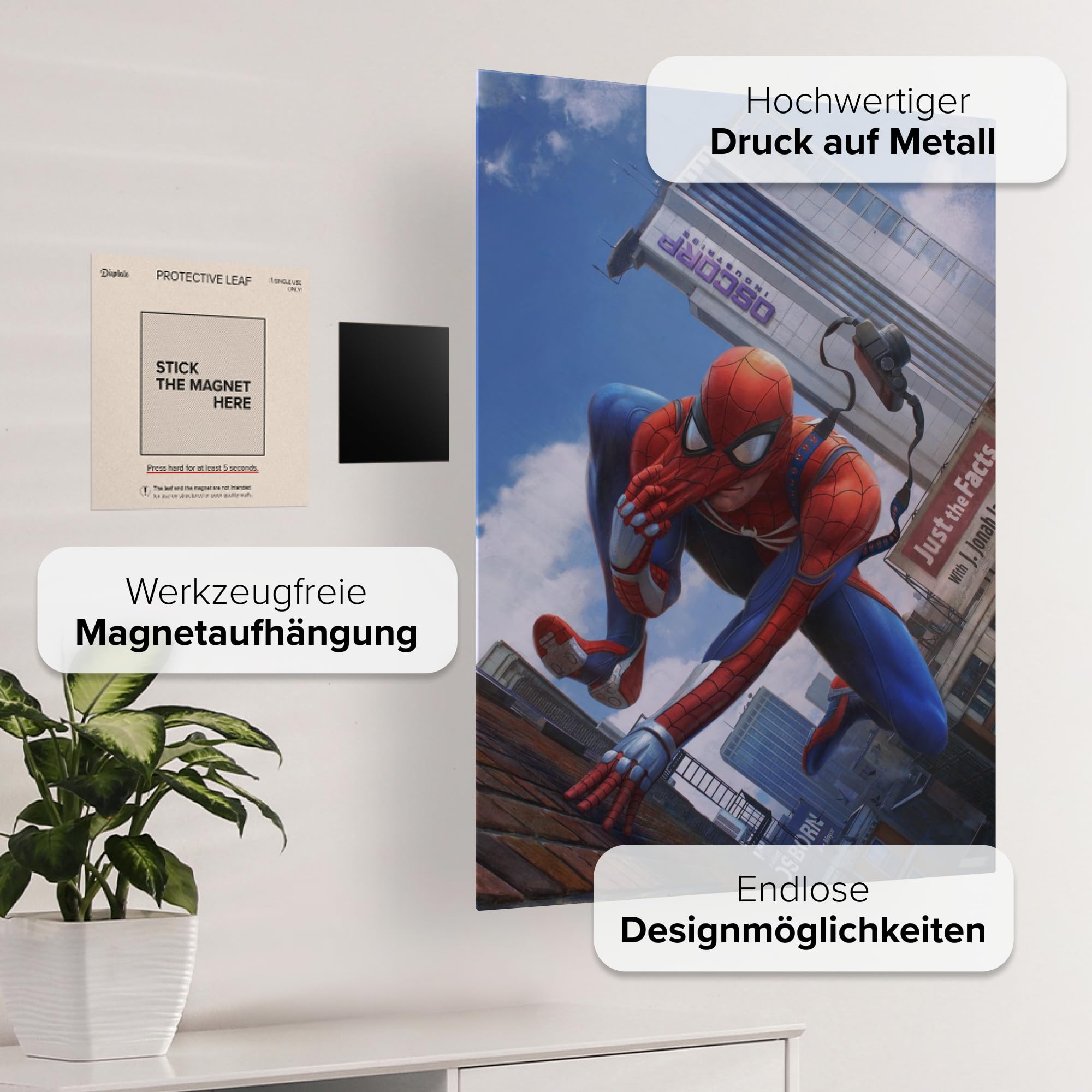 Amazon.com: Displate Official Spiderman Metal Poster Magnetic