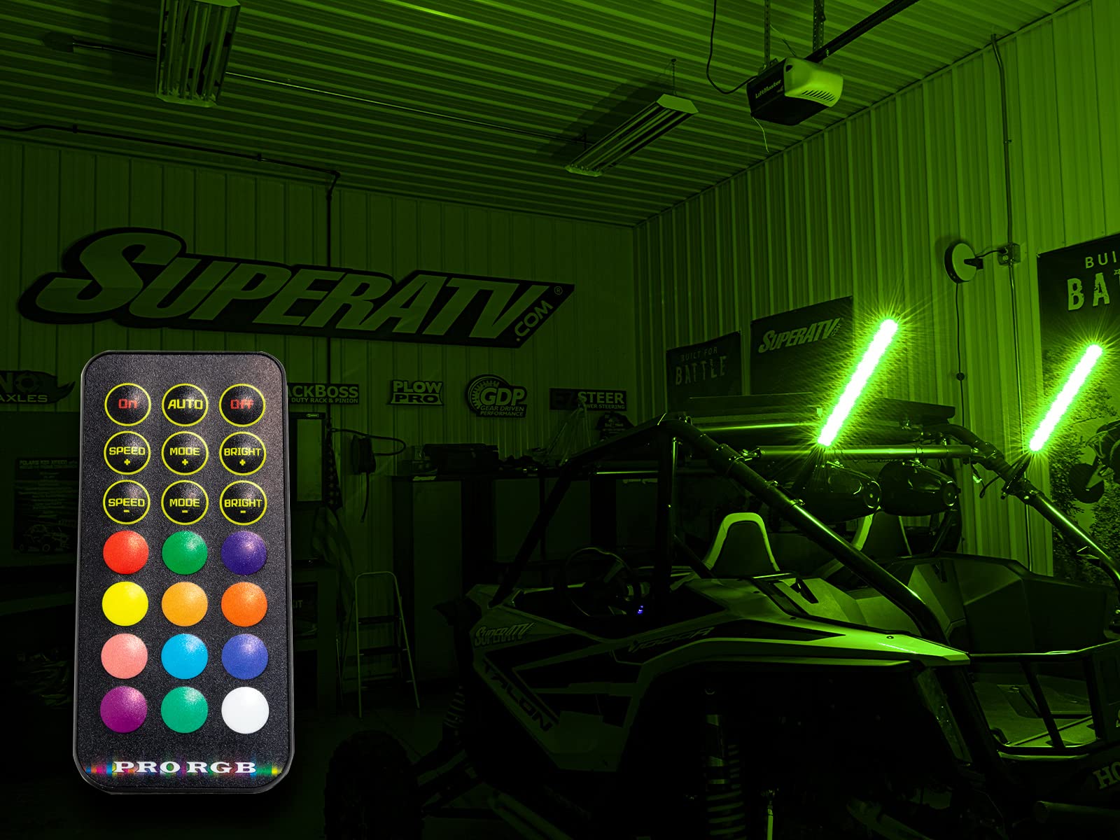 SuperATV RGB LED 2 Foot Whip Lights for UTV (See Fitment) | Sold as a Set of Two | 300 Flash Patterns Available | 1.75