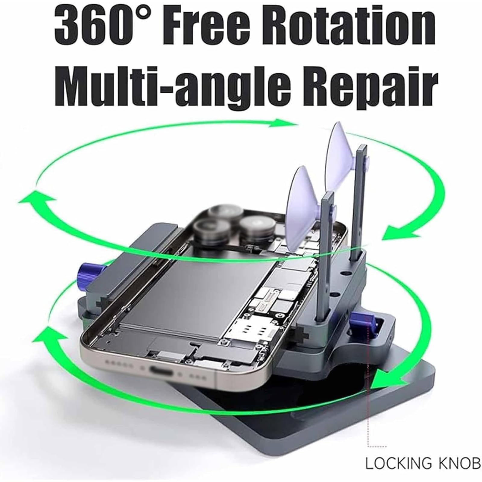 Separatore schermo girevole a 360 gradi, strumento di riparazione cellulare per fai da te, rimozione e manutenzione dello schermo elettroniche, ideale per negozi di riparazione professionali