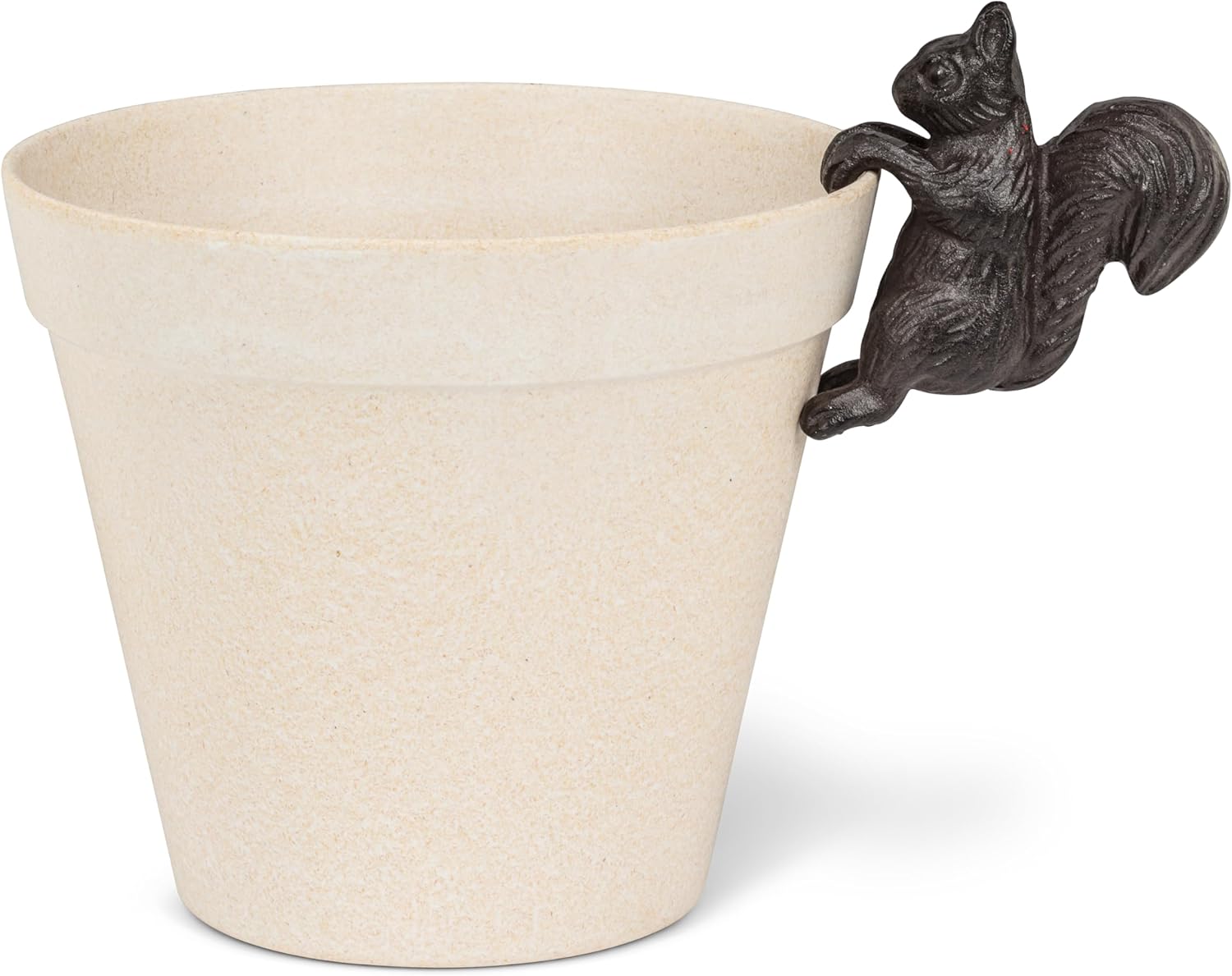 Abbott Collection Climbing Bunny Pot Hanger - Cast Iron, Antique White (4 inches H)