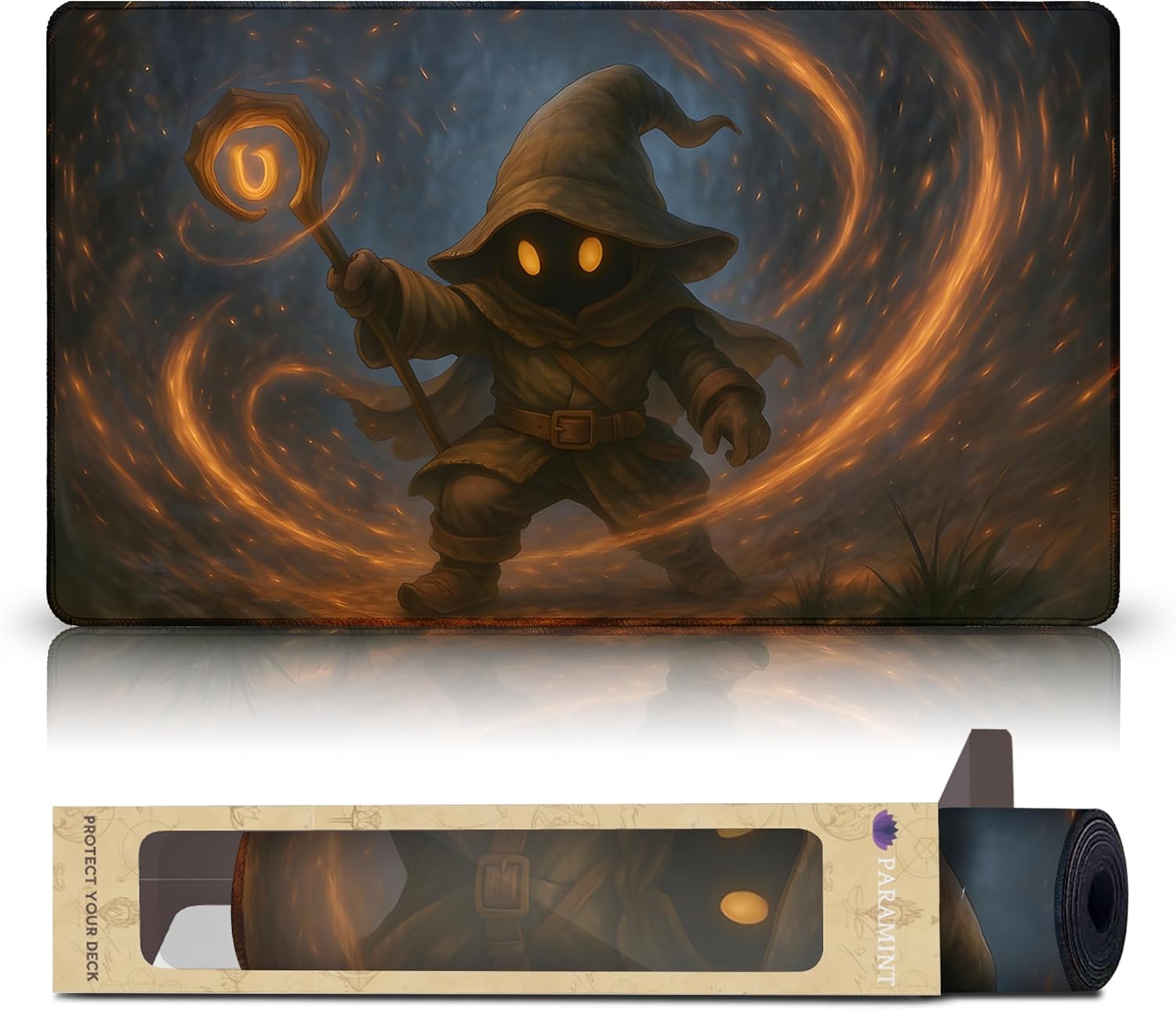 Black Mage (Stitched) - MTG Playmat - Compatible with Magic The Gathering Playmat - Play MTG, YuGiOh, TCG - Original Play Mat Art Designs & Accessories