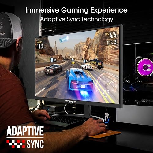 Vista 5 de Sceptre IPS 27 pulgadas 2K 2560 x 1440p QHD 75Hz DisplayPort HDMI 99% sRGB altavoces integrados máquina negro (E275W-QPT)