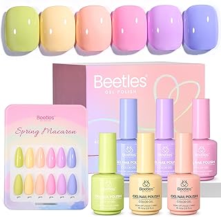 beetles Pastel Gel Polish Set - Spring Macaron Collection, 6 Colors 15ML...