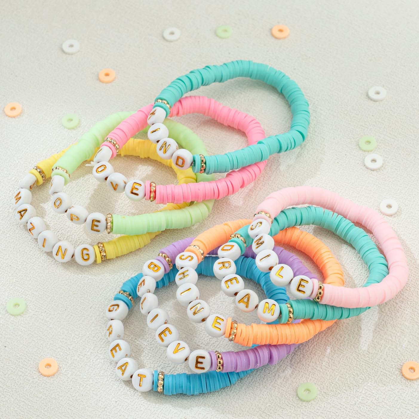 JIASHUYEYE Party Favors for Kids Ages 8-12, Colorful Preppy Friendship Bracelet Set for Girls, Birthday Goodie Bags and Classroom Prizes image 4
