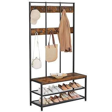 Garderobenständer Mit Korb - Platzsparende Kleiderstange Für Kleine Räume