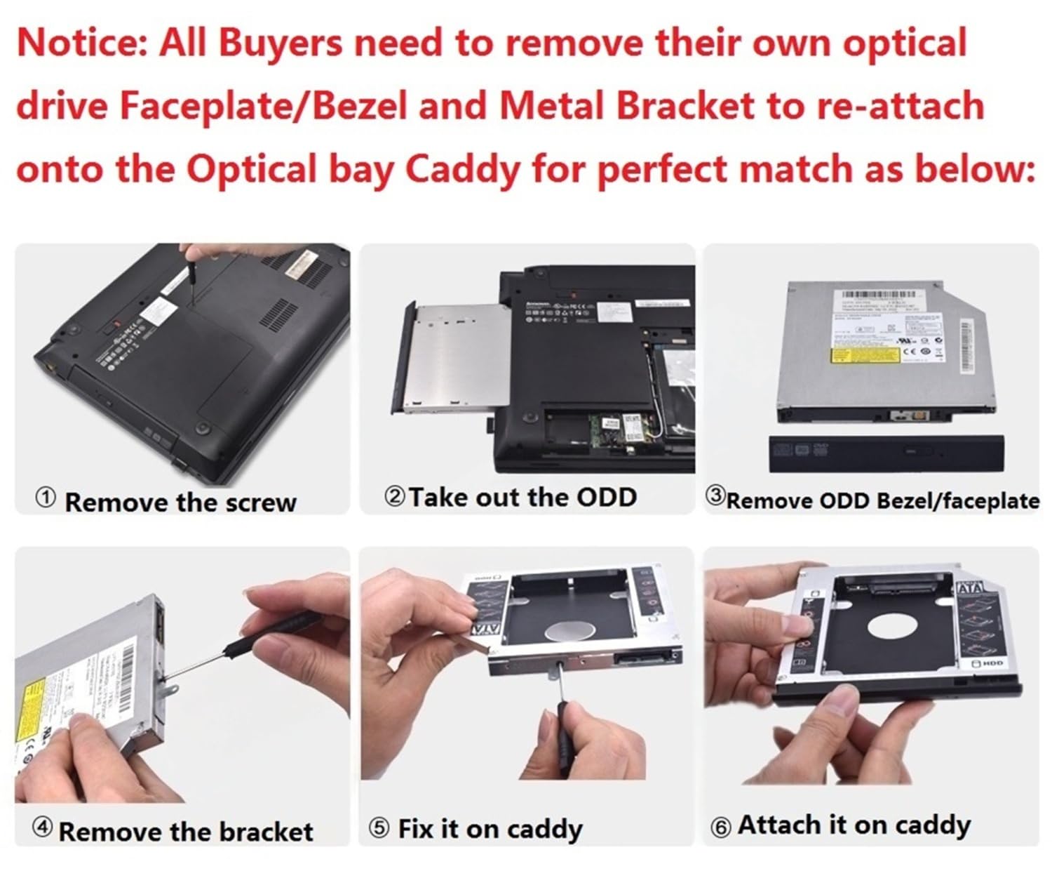 DM DW90 - Adattatore Caddy SATA 3.0 HDD SSD da 9,0 mm per alloggiamento unità ottica per laptop, alloggiamento per disco rigido da 2,5", custodia di ricambio per DVD, compatibile con ACER, ASUS