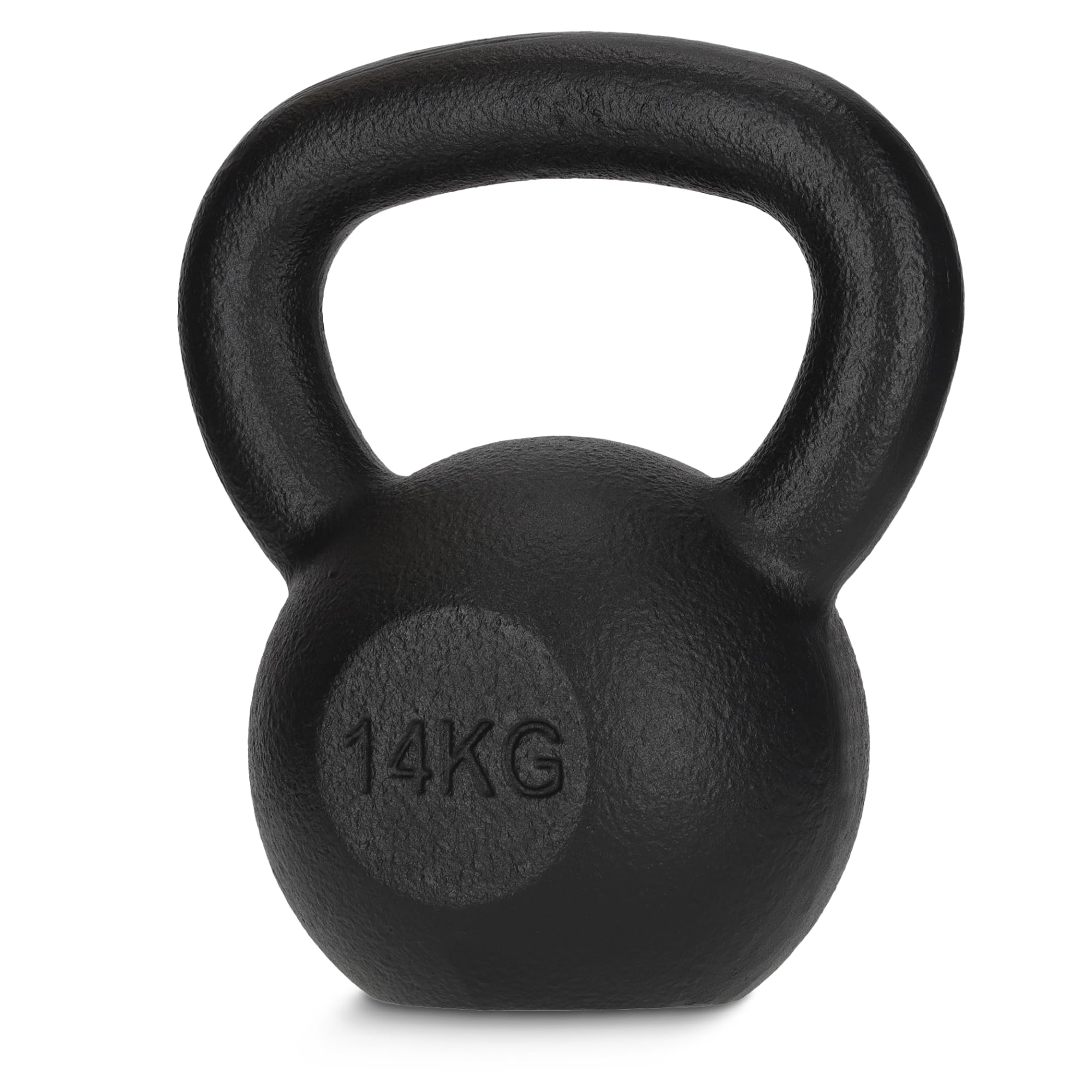 4FIZJO Kettlebell aus Gusseisen, Schwunghantel für Fitness, Kraft und Ausdauertraining, Kugelgewicht, Rundgewichte für Zuhause, Turnhalle, Gewichte Bodenschonende - Kugelhantel, Farbe: Schwarz