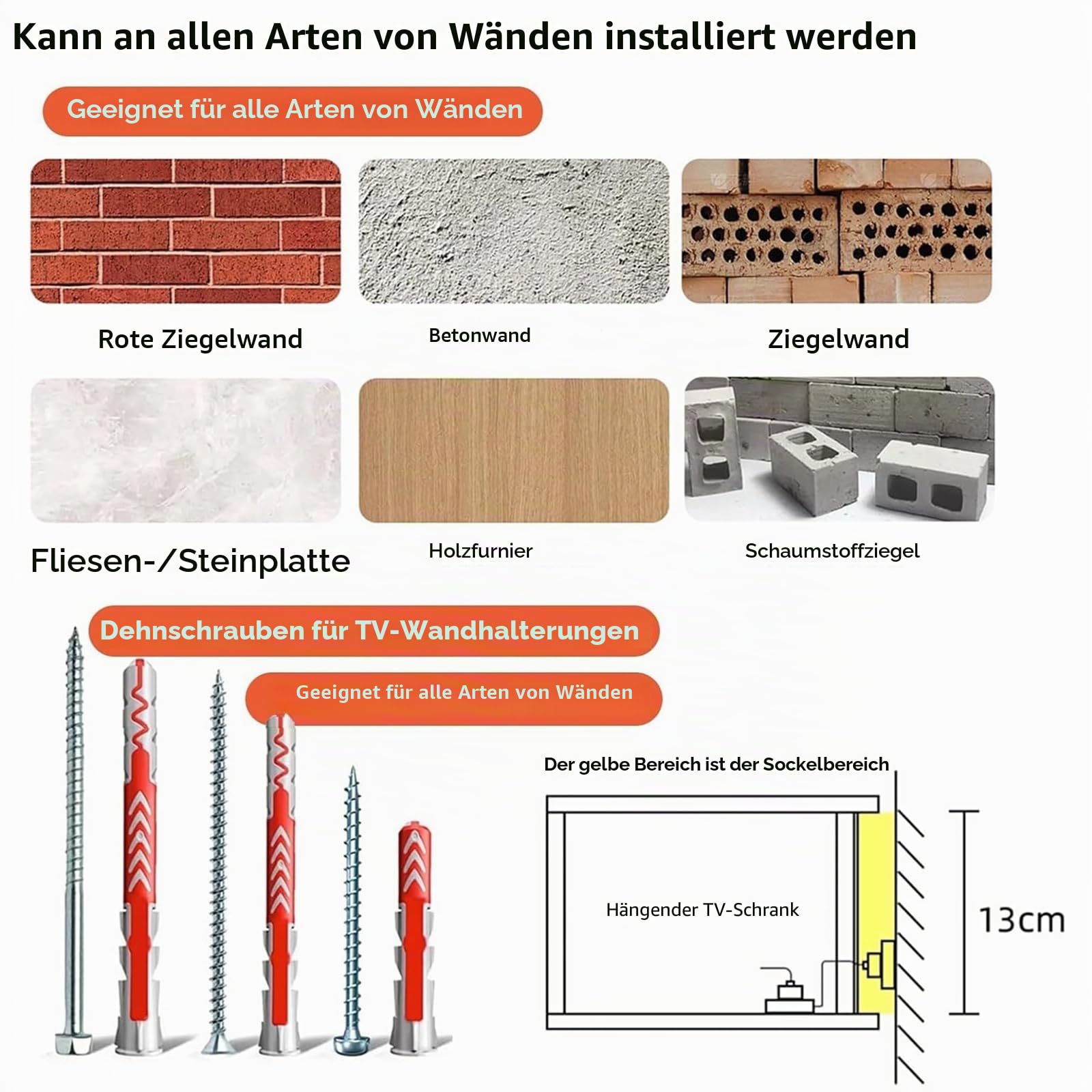 Schwebender TV-Ständer, Wandmontierter TV-Schrank mit Schubladen, 140 cm Lange TV-Medienkonsole, Große TV-Bank mit Stauraum unter dem Fernseher (Khaki, 140cm/55.1")