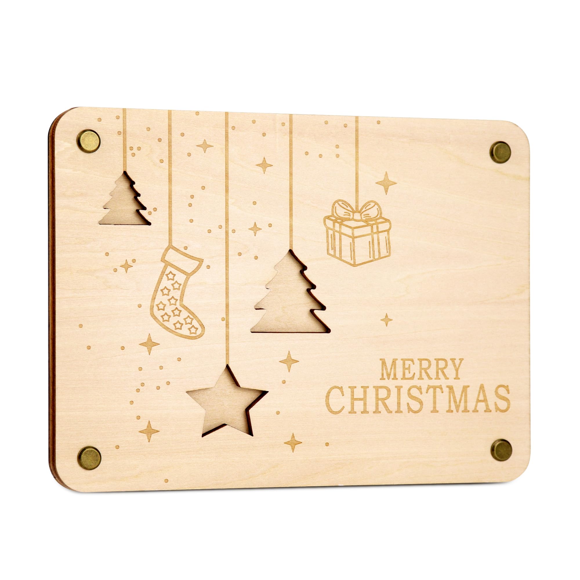 TAKULA Regalos de madera Navidad Dinero Regalo,Regalos de Dinero Embalaje,Tarjetas de felicitación de Navidad|Feliz Navidad
