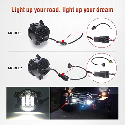 Miniatura 3 de LX-LIGHT Luz antiniebla LED de 4 pulgadas y 60 W con EMC compatible con Jeep Wrangler TJ LJ JK Dodge Journey luces de parachoques delantero (par)