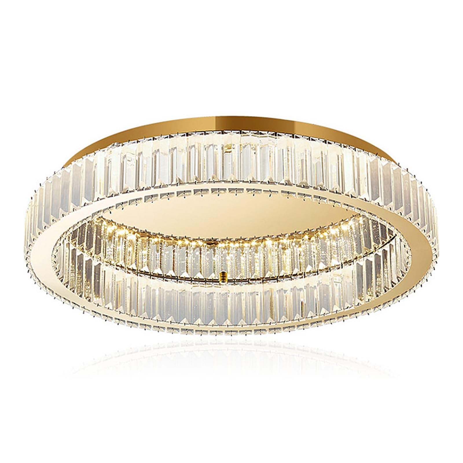 ZTCHSENZT Modern Simple Crystal Circle Lamp Ceiling Chandelier Living Room Bedroom Study Decorative Led Indoor Light,Lighting Wall Sconce,Gold-40cm